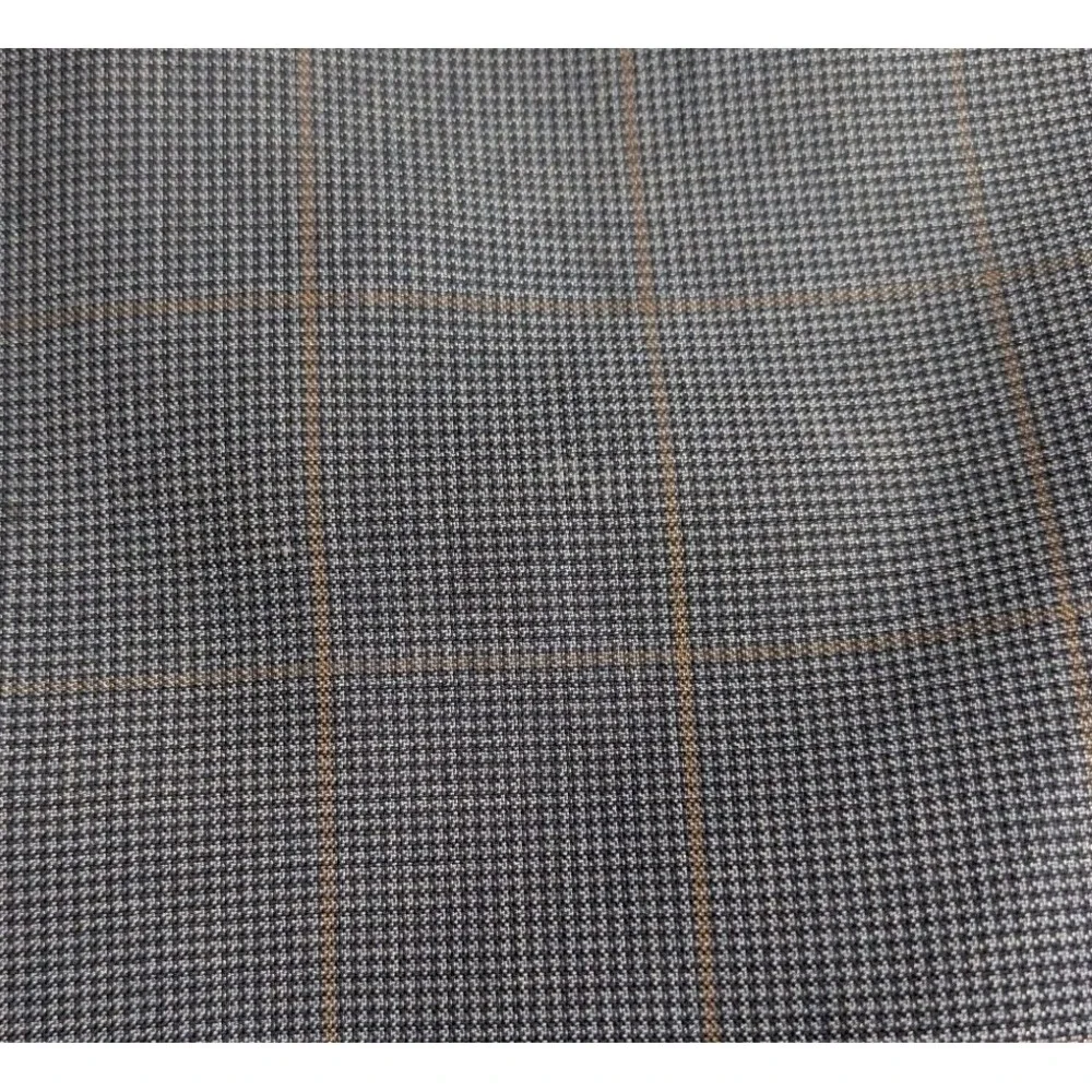 Peter Millar Sport Coat Blazer 46T Blue Windowpane Wool Silk Linen Made Canada